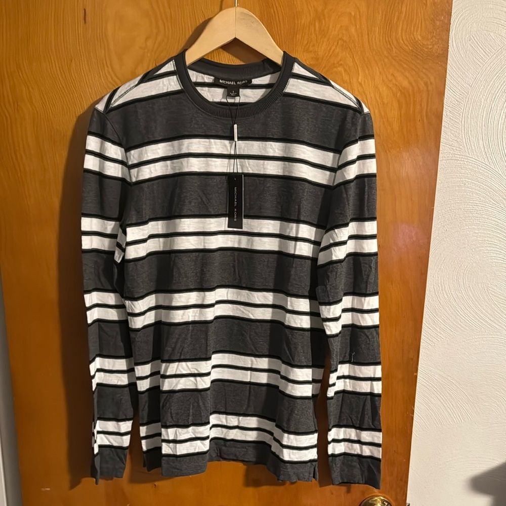 Michael Kors Tshirt Mens Small Gray Long Sleeve